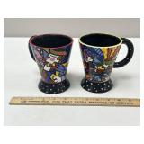 2 Britto Colorful Ceramic Mugs
