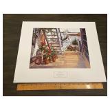 John Atwater "Blue Stair And Begonias" Art Print