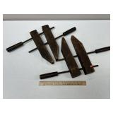 3 Vintage Metal Hand Clamps