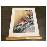 Jim Hansel "Winter Refuge" Cardinal Wildlife Print