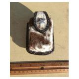 Cow Hide Cell Phone Holder Belt Clip