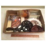 Misc Lot - Trivets, Light Shade, Jewelry Box, Etc