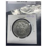 1891-S AU Morgan Sliver Dollars, buyer to determin