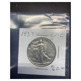 1937 UNC Walking Liberty Half Dollars, buyer to de