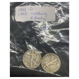 1941-D & 1943 Walking Liberty Half Dollar, buyer t