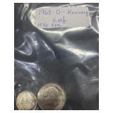 1968-D Kennedy Half Dollar & 1976 Ike Dollar, buye