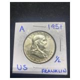 1957 Silver Franklin Half Dollar, buyer to determi