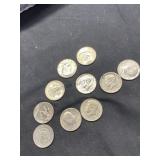 Bag of 10 Kennedy Half Dollars,  buyer to determin