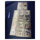 $1, $2, $5, $10, $20, $50, (2) $100 Gold Dollars,