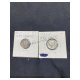(2) 1921-D Mercury Dimes, buyer to determine grade