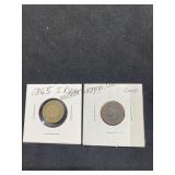 1865 Indian Head & 1883 Indian Head, buyer to dete