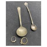 Silver Plated Spoons & Rings, buyer to determine a
