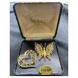 Gold Tone Pin Ups, buyer to determine authenticity