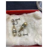 Pair of Diamond Pearl Earrings, buyer to determine