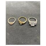 (3) Rings, 925, buyer to determine authenticity, c