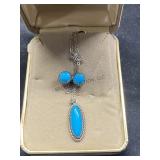 Vintage Blue Necklace & Earring, buyer to determin