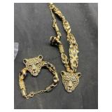 Gold Plated Tiger Necklace & Bracelet, buyer to de
