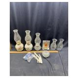 (3) Oil Lamps & Glass Chimneys