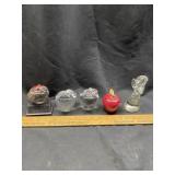 (5) Paper Weights, (1) w/ Brass Stems