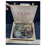 Misc. Jewelry in Cigar Box