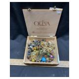 Misc. Jewelry in Cigar Box