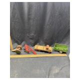 Vintage Wooden Toys, ERTL Plow, Nylint Trailer