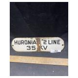 Huronia Railroad #2 Line Metal Sign