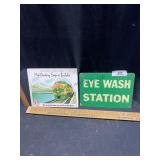 Great Northern Railway Metal Sign & Eye Wash Stati