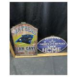 (2) Wooden Signs: Carolina Panthers & Dallas Cowbo