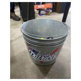 (3) Galvanized New England Patriots Cans & Trainin