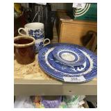 Blue Willow Plate & Cup Set, McCoy Cup (USA)
