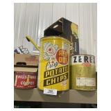 (3) Vintage Cans; Red Dot Potato Chip, Dupont, & C