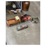 Nylint Toy Truck, Tonka Crane, Hubley Firetruck