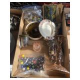Ash Trays, Marbles, Candlestick, etc.