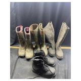 (2) Pair of Real Tree Boats & Work Boots (Size 8)