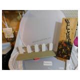 PICKET FENCE SHELF 24" LONG , CARDINAL WELCOME SIG