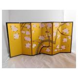 Vintage 6 Panel Tabletop Japanese Screen  Pink Flo