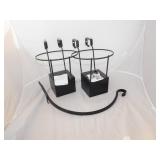 2 -9" Hanging Deck Rail Planter Round Metal, Deck/