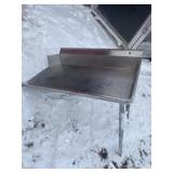 SS Dishwasher Table w/ 6" Backsplash, NSF