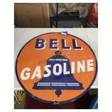 30" Bell Gasoline Porcelain Sign, per sell