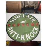 30" Sinclair Supreme Anti-Knock Porcelain Sign, pe