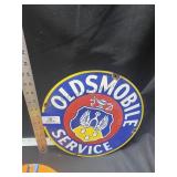12" Oldsmobile Service Porcelain Sign, per seller