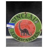 12" Sinclair Lubricates Porcelain Sign, per seller
