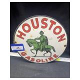 12" Houston Gasoline Porcelain Sign, per seller