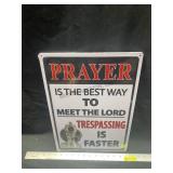 12"x16.5" Trespassing Sign Tin Signs