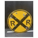 24" Railroad Crossing Tin Sign
