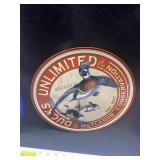 12" Ducks Unlimited Round Tin Sign
