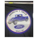 12" Ford Round Tin Sign