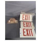 (3) New Exit Signs & Clock