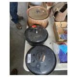 (2) Graniteware Pots & Cake Stand